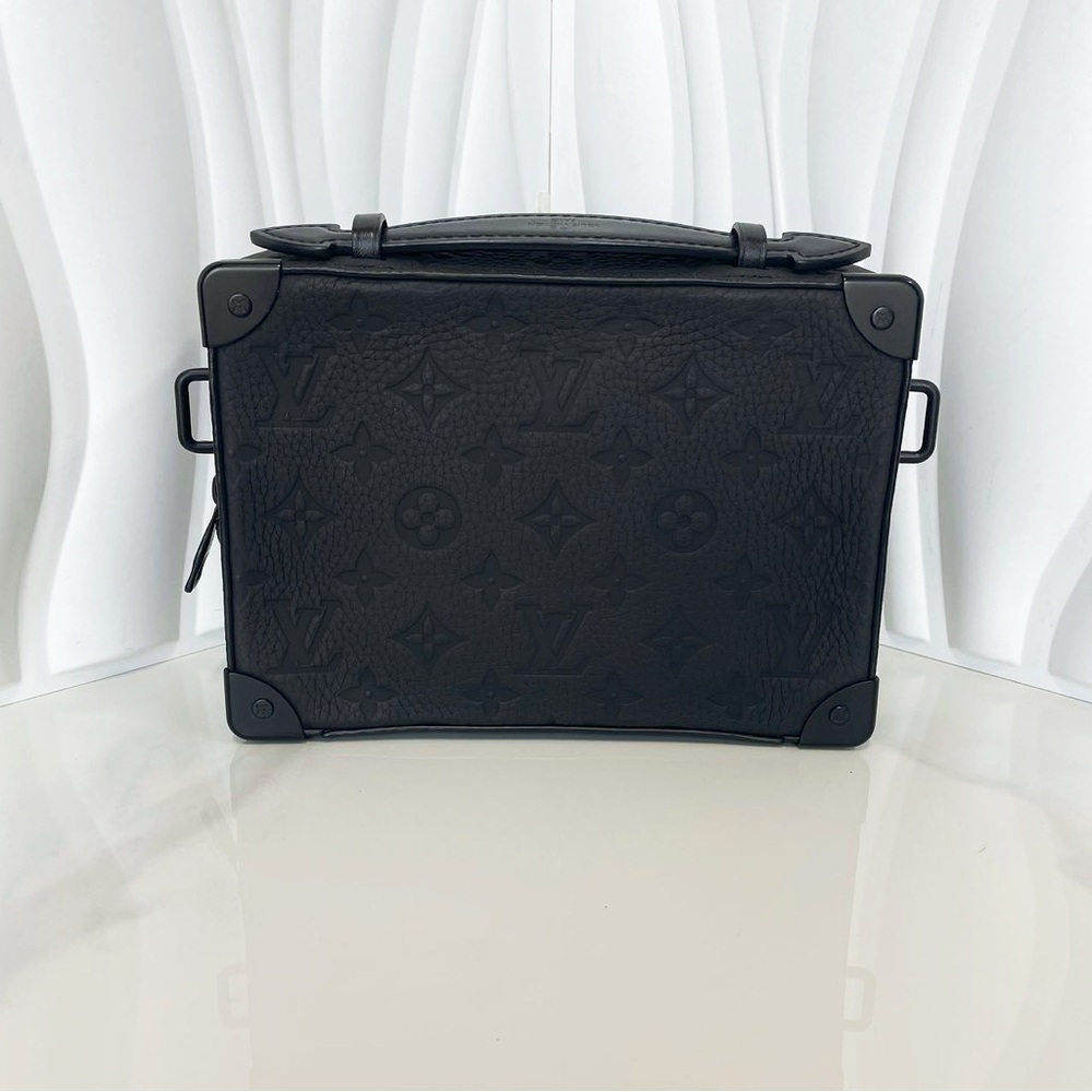 Louis Vuitton Black Monogram Embossed Leather Soft Trunk Crossbody Bag - Picture 2 of 12